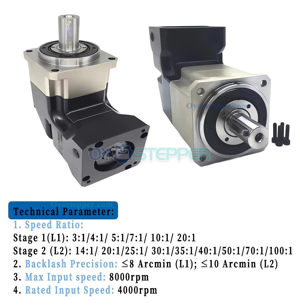 PLMG060 Right Angle Planetary Gearbox Gear Head Reducer for Nema 23 Stepper Motor / 60mm Servo Motor